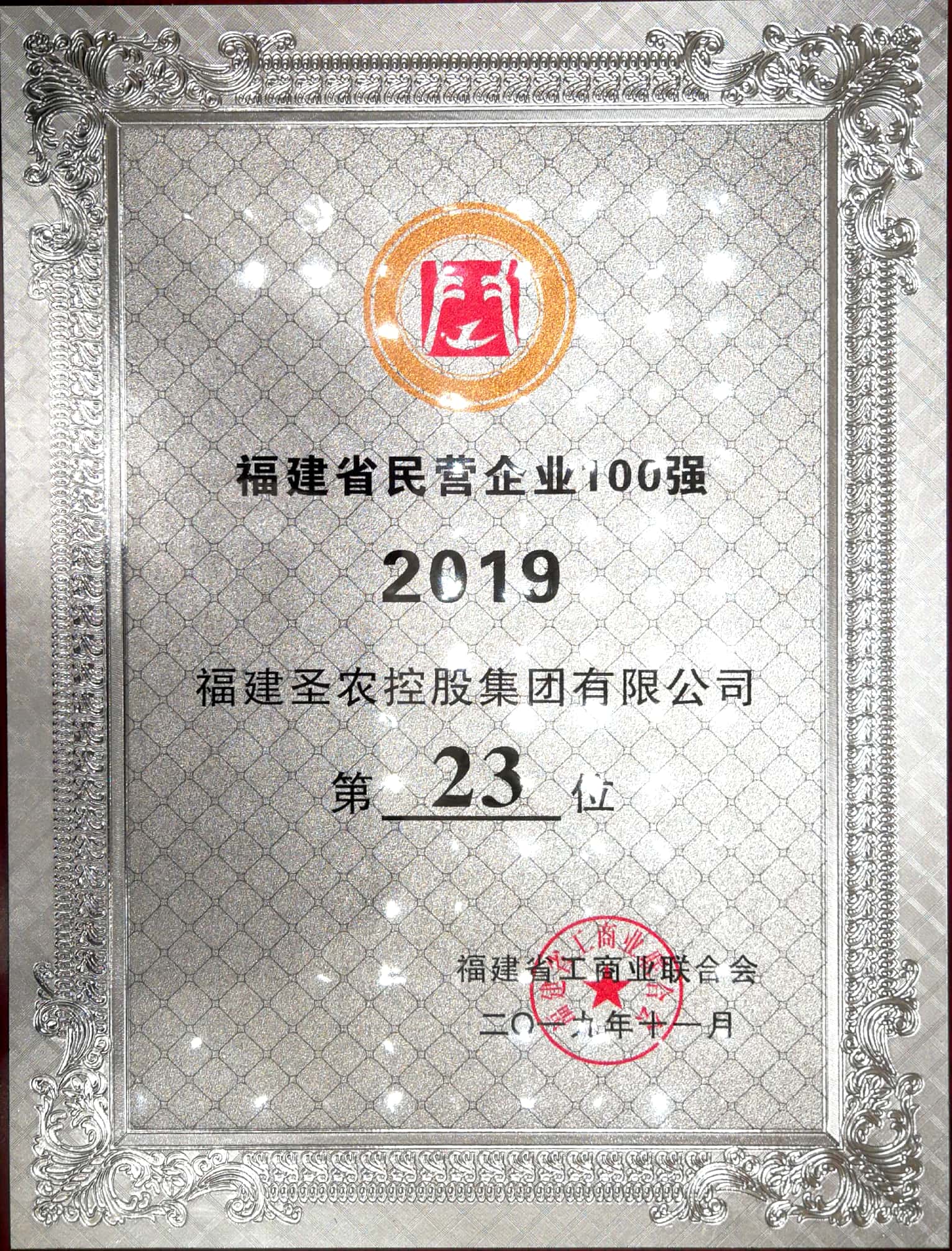2019（环亚集团AG88集团）福建民营企业100强